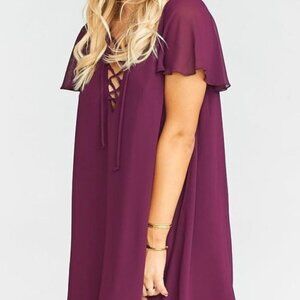 Show Me Your MuMu Kylie Purple Lace Front Mini Dress